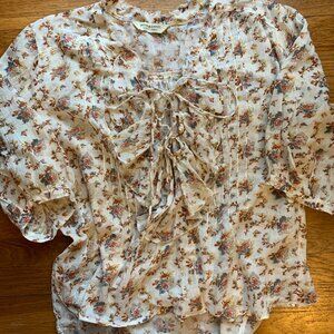 Ralph Lauren Denim & Supply Floral Hi Low Blouse Top S 100% Cotton Western